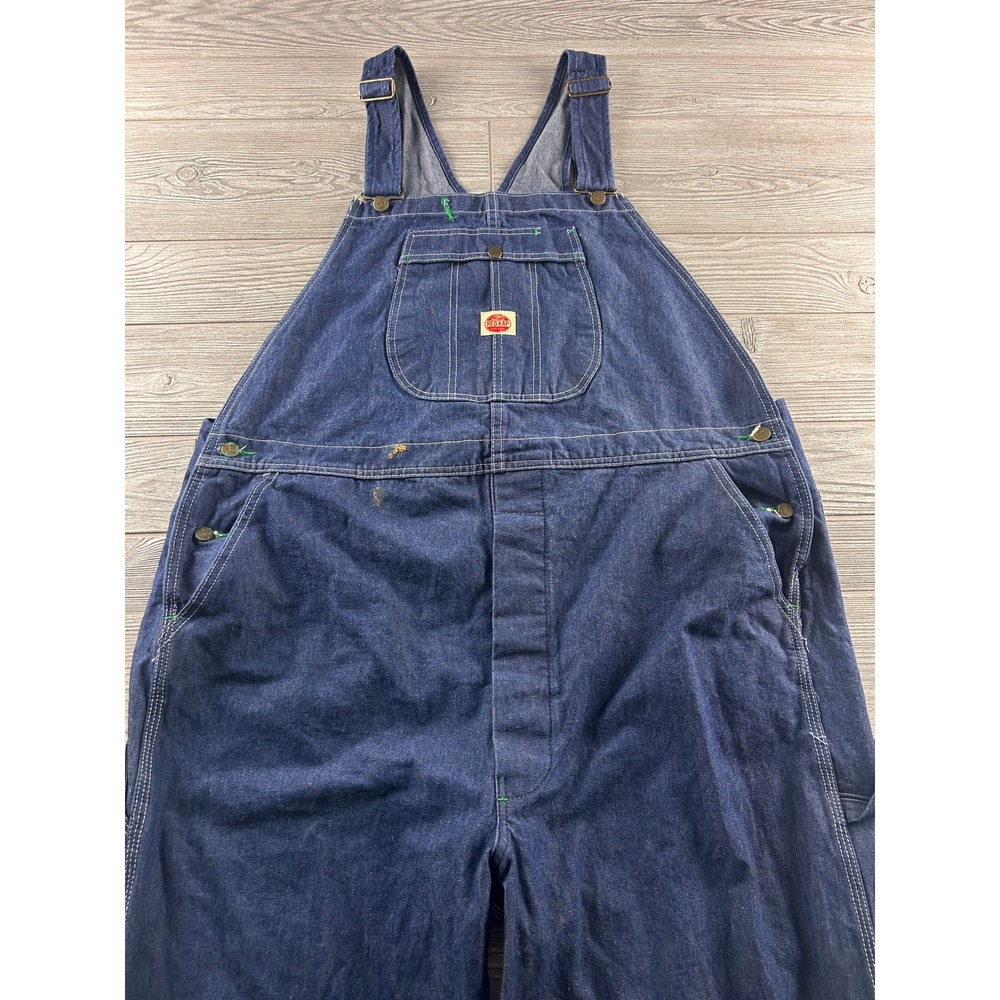 Red Kap Mens Blue Denim Bib‎ Overalls Workwear Carpenter Pants Indigo 46 x 31